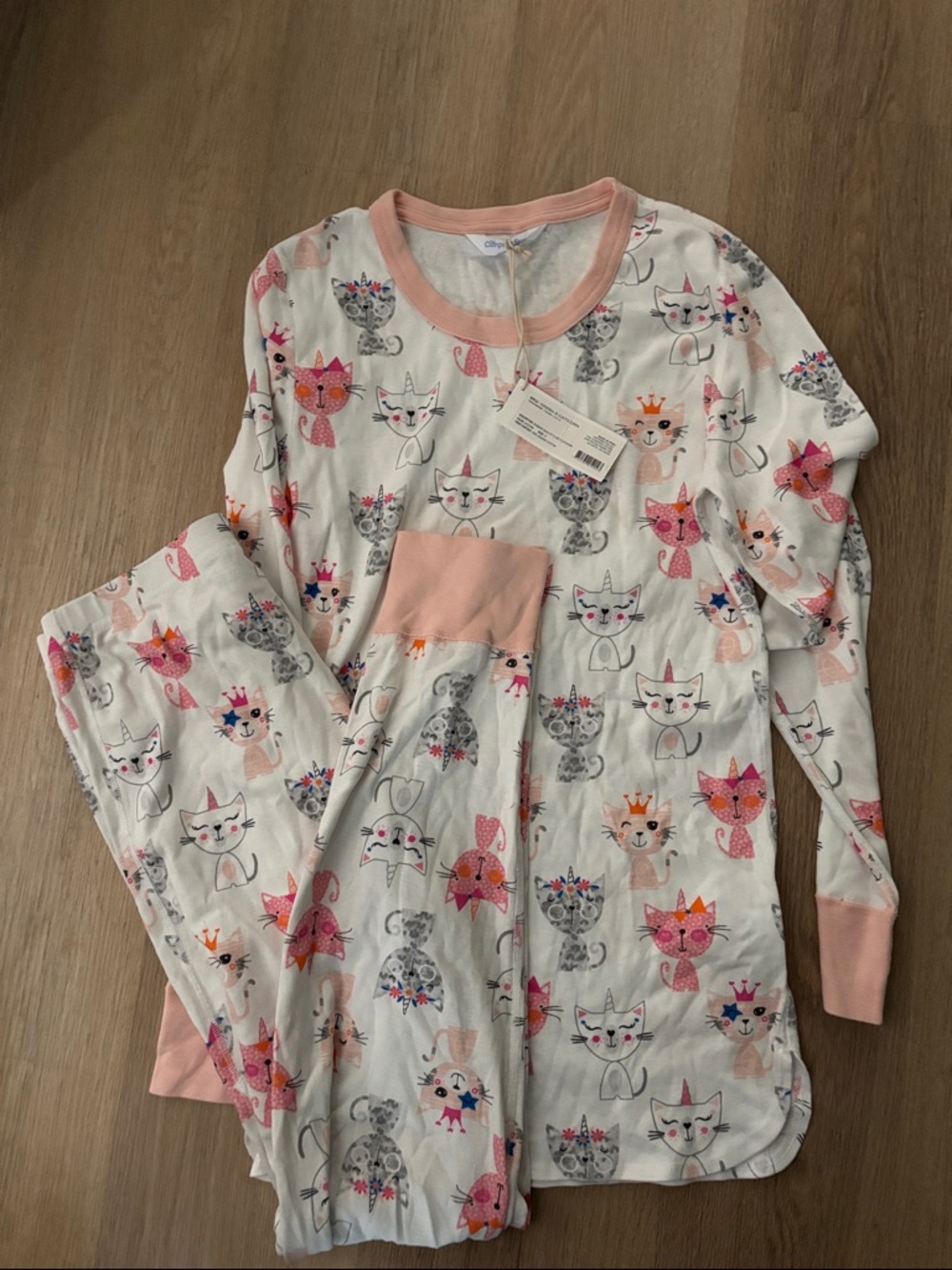 The Company Store Peruvian cotton Cat Caticorn Print Pajama Set